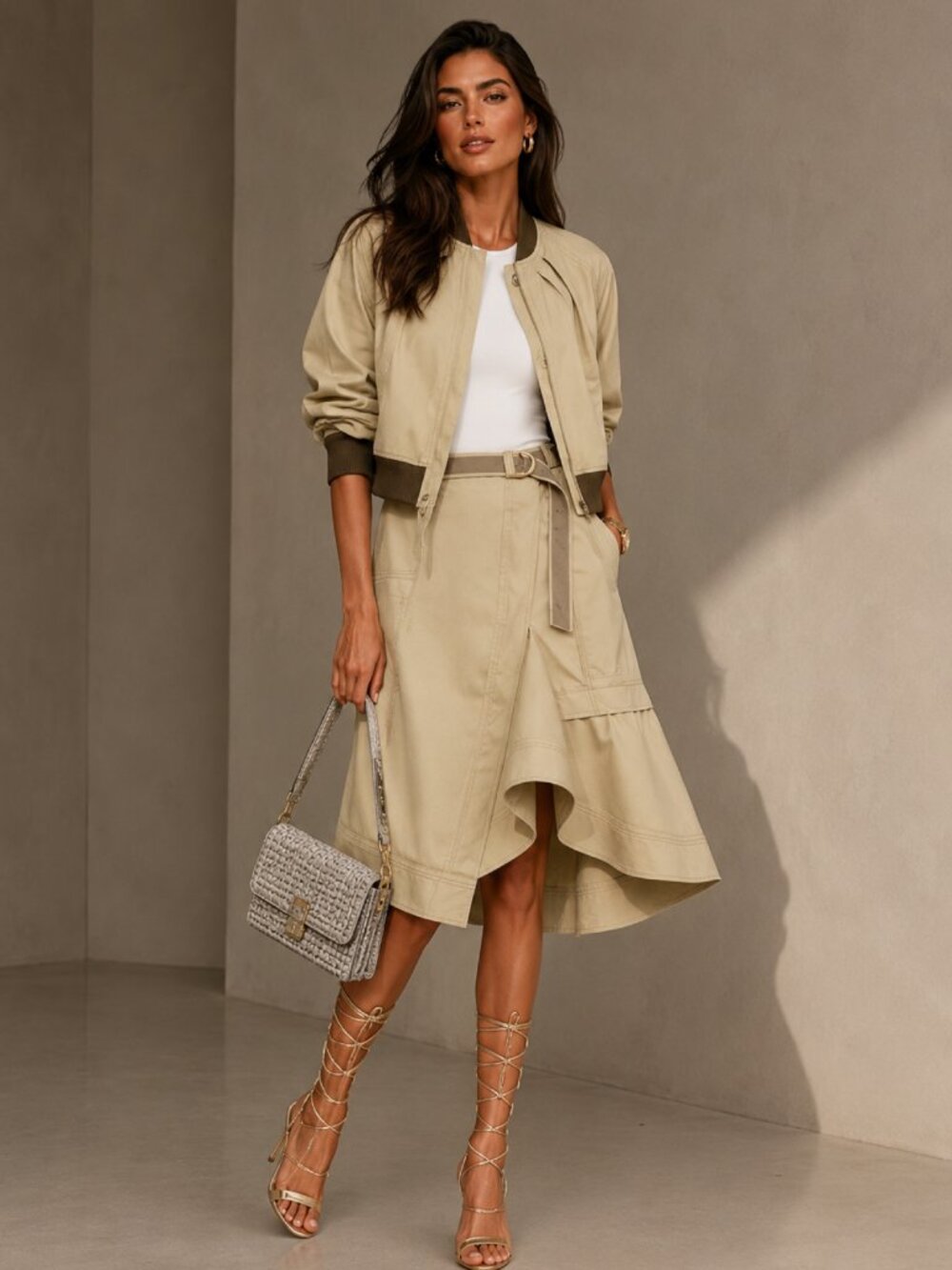 3.1 Phillip Lim  double layer utility cargo skirt Size 2 NEW